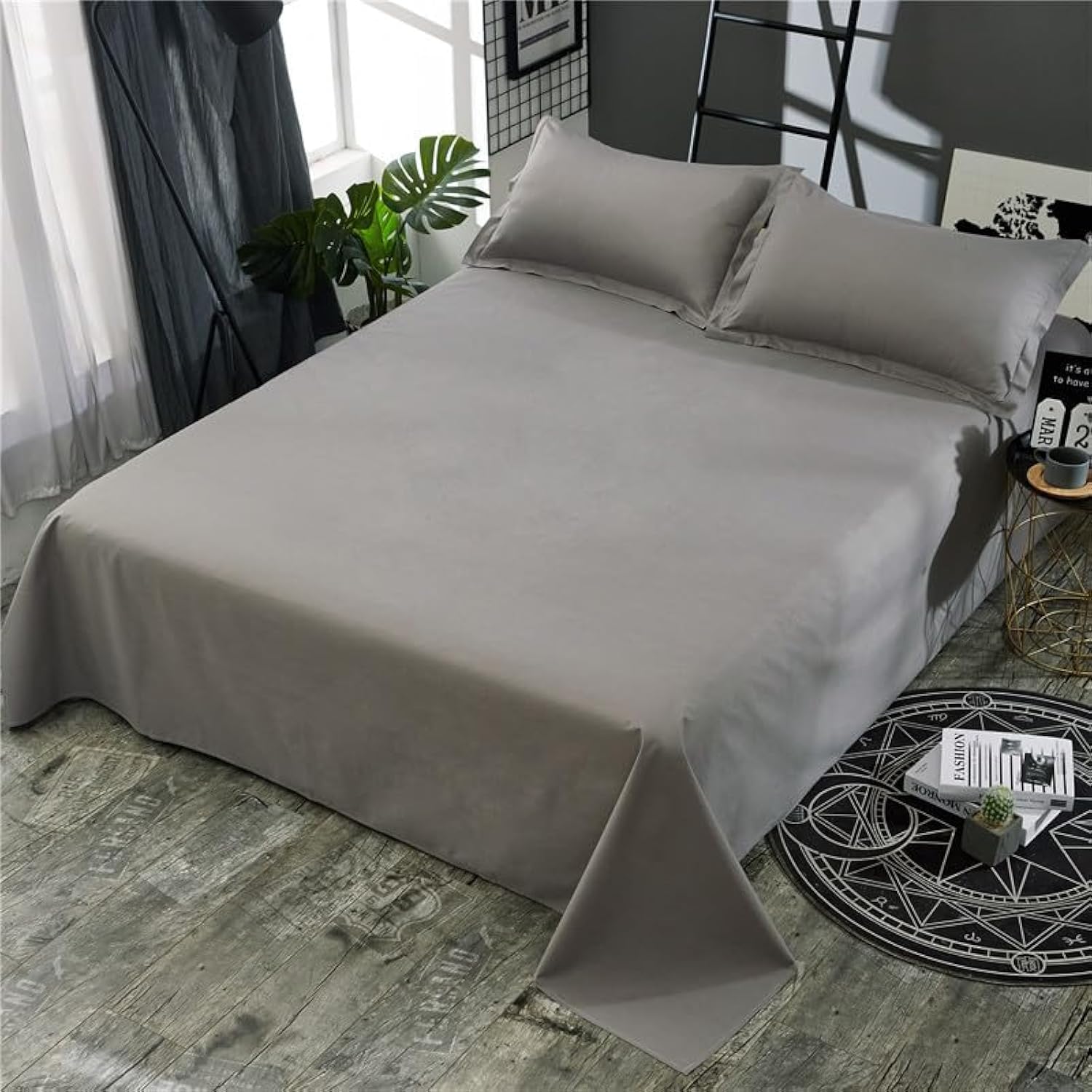 WenBags Lightweight Waterproof Flat Sheet 90 * 118 Inches California King Size-Mattress Protector for Bed & Couch, Pet Hair Resistant Cover Ideal for Dogs & Cats, Perfect for Hotels & Hospitals(Gray)