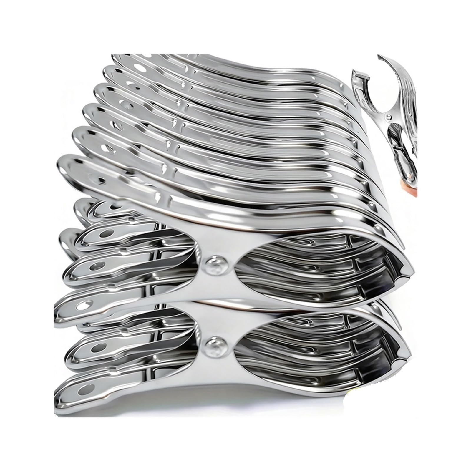 Metal Clothes Pegs 50/100Pcs Stainless Steel Clothespins Quilt Bed Sheet Clips Home Multi-purpose Windproof Clothes Drying Hangers Laundry Pegs for Washing Line Fixing Towel Sock Underwear