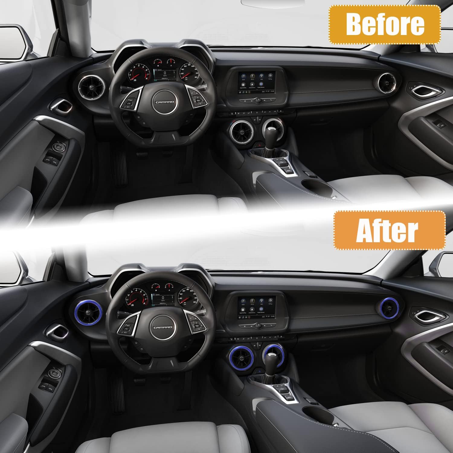 AC Vent Cover Rings Fits Chevrolet Camaro 2016-2023 Interior Accessories image 4