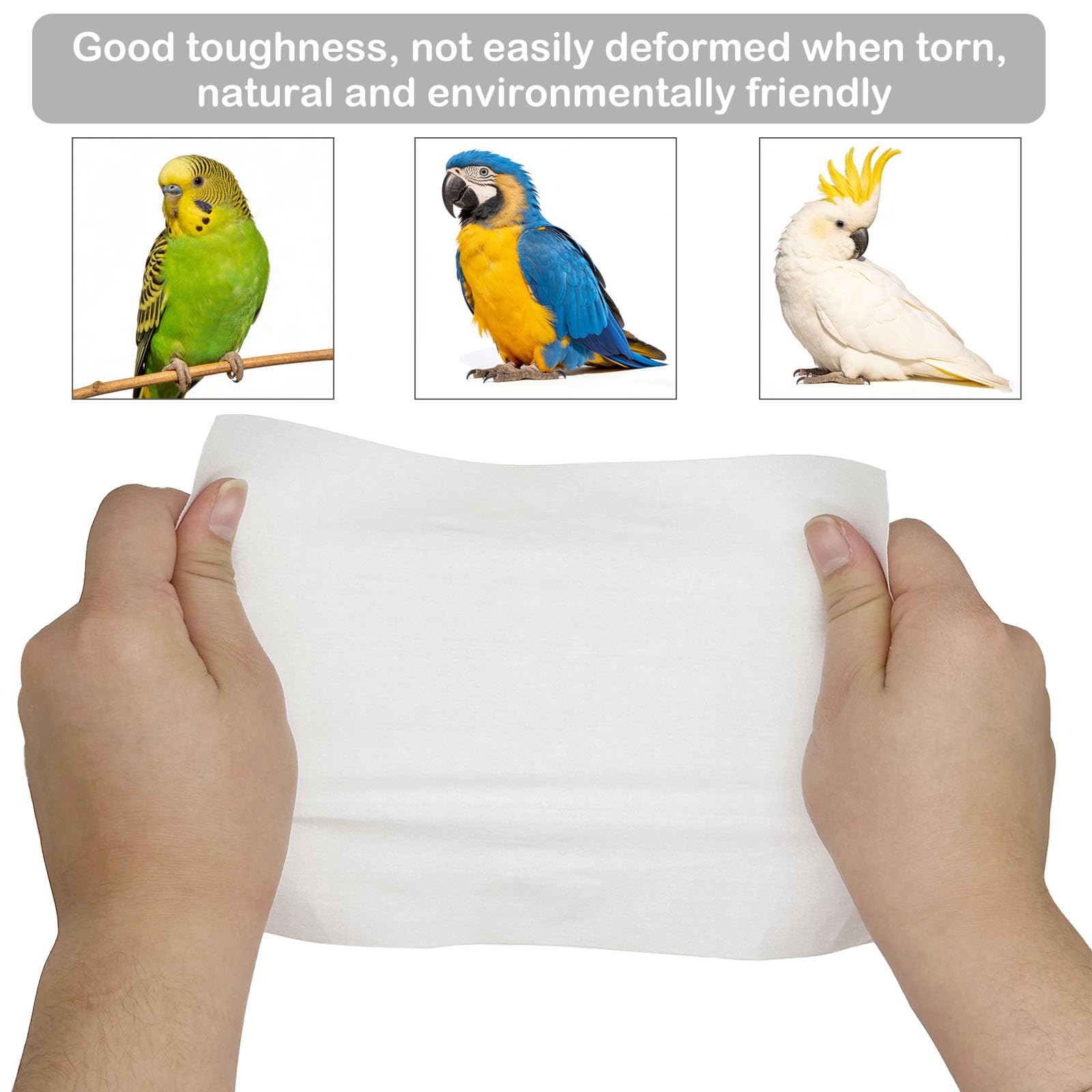 Lot de 100 Papier Absorbant pour Oiseaux, Doublures en Papier Jetables Prédécoupées Absorbantes pour Cage à Oiseaux, Feuilles de Papier non Tissé pour Cage à Oiseaux, 30 x 40cm