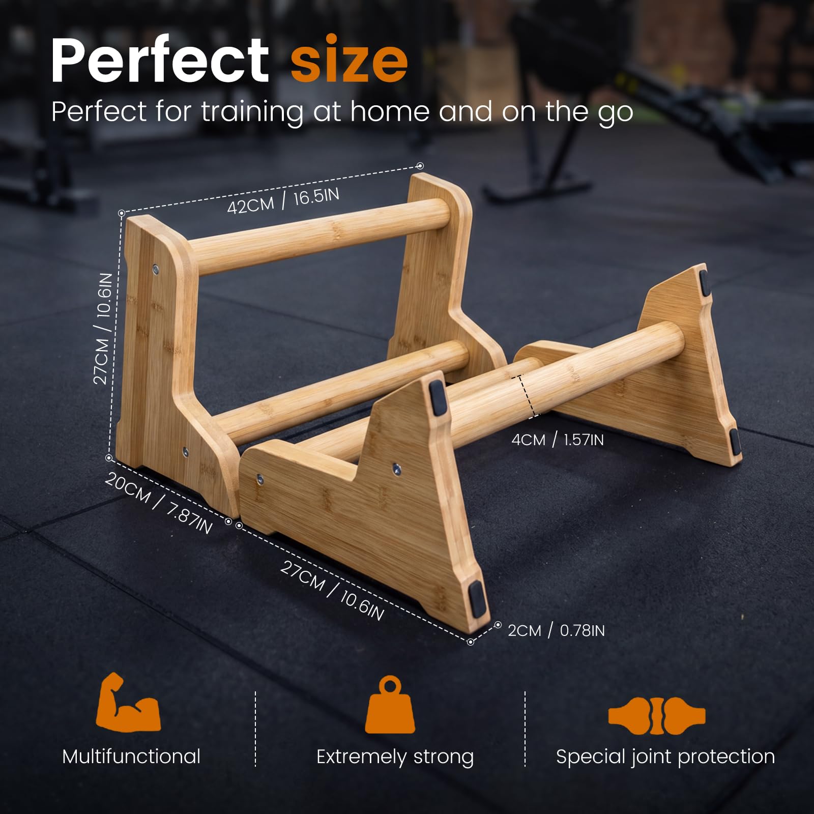 Calisthenics Equipment 3 in 1, maniglie in legno, parallele ergonomiche, per flessioni, per la casa