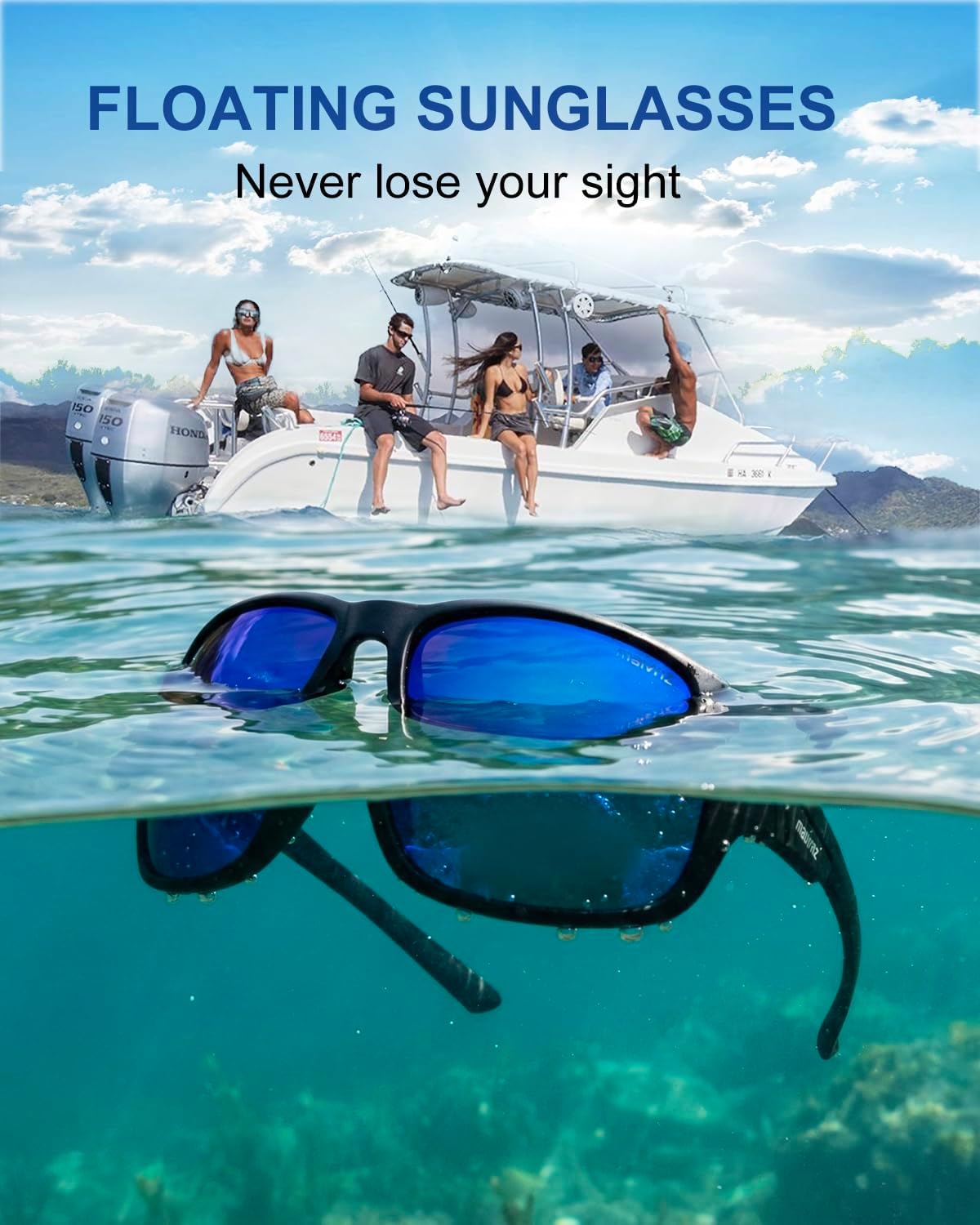 maivnz Floating Polarized Fishing Sunglasses for Men Women, Unsinkable UV400 Sports Glasses for Kayaking, Boating & Surf - Image 2