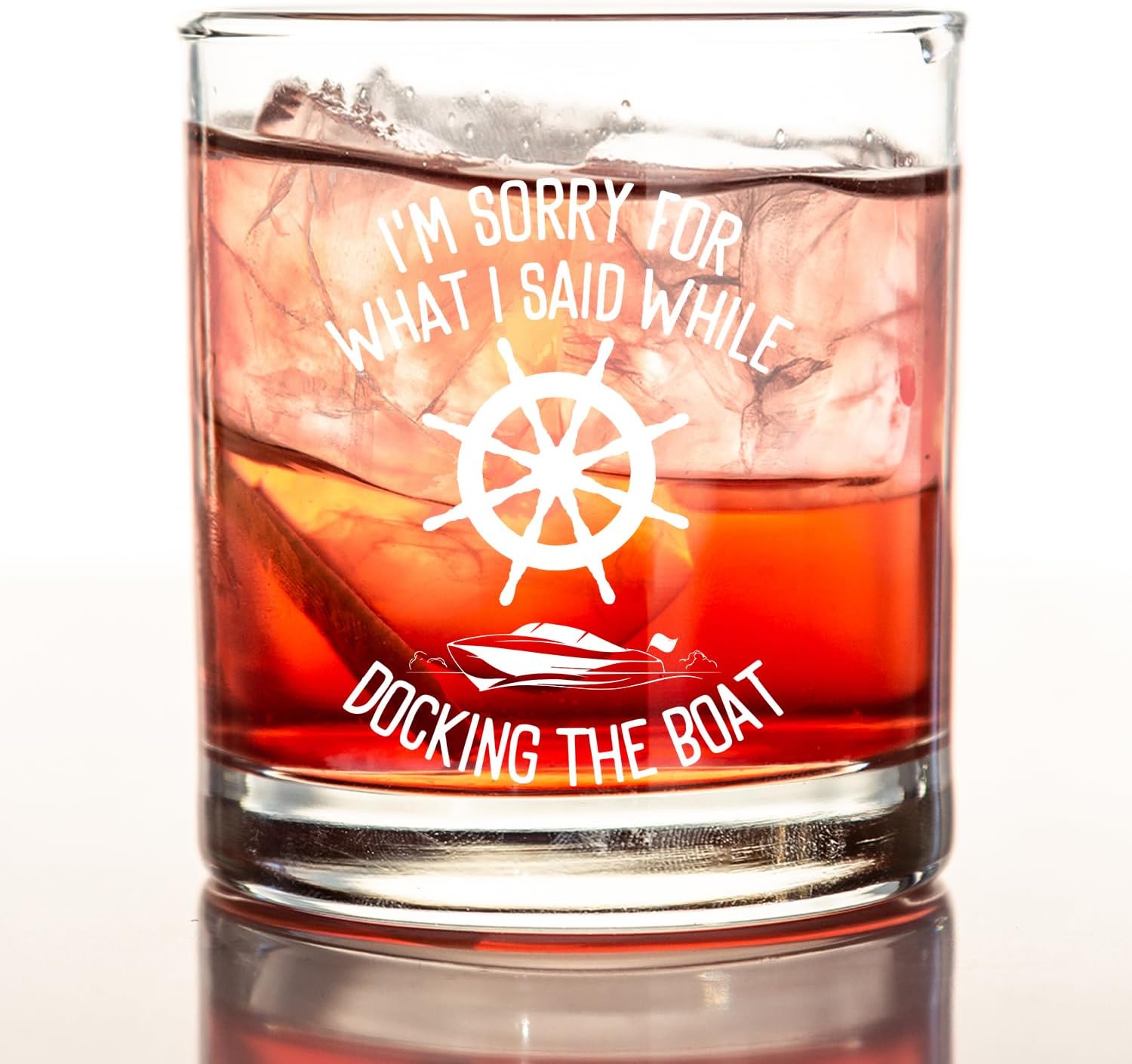 kunlisa I'm Sorry for What I Said While Docking the Boat Whiskey Glasses, Nautical Gifts for Sailors, Boat Captain Gifts, 10 oz Drinking Rocks Glasses for Men Whisky Cocktail Scotch Bourbon Liquor