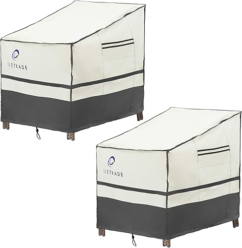 Fundas para sillas de patio, asiento profundo, silla de comedor, respaldo alto, cubierta resistente al agua, resistente a los rayos UV, cubierta