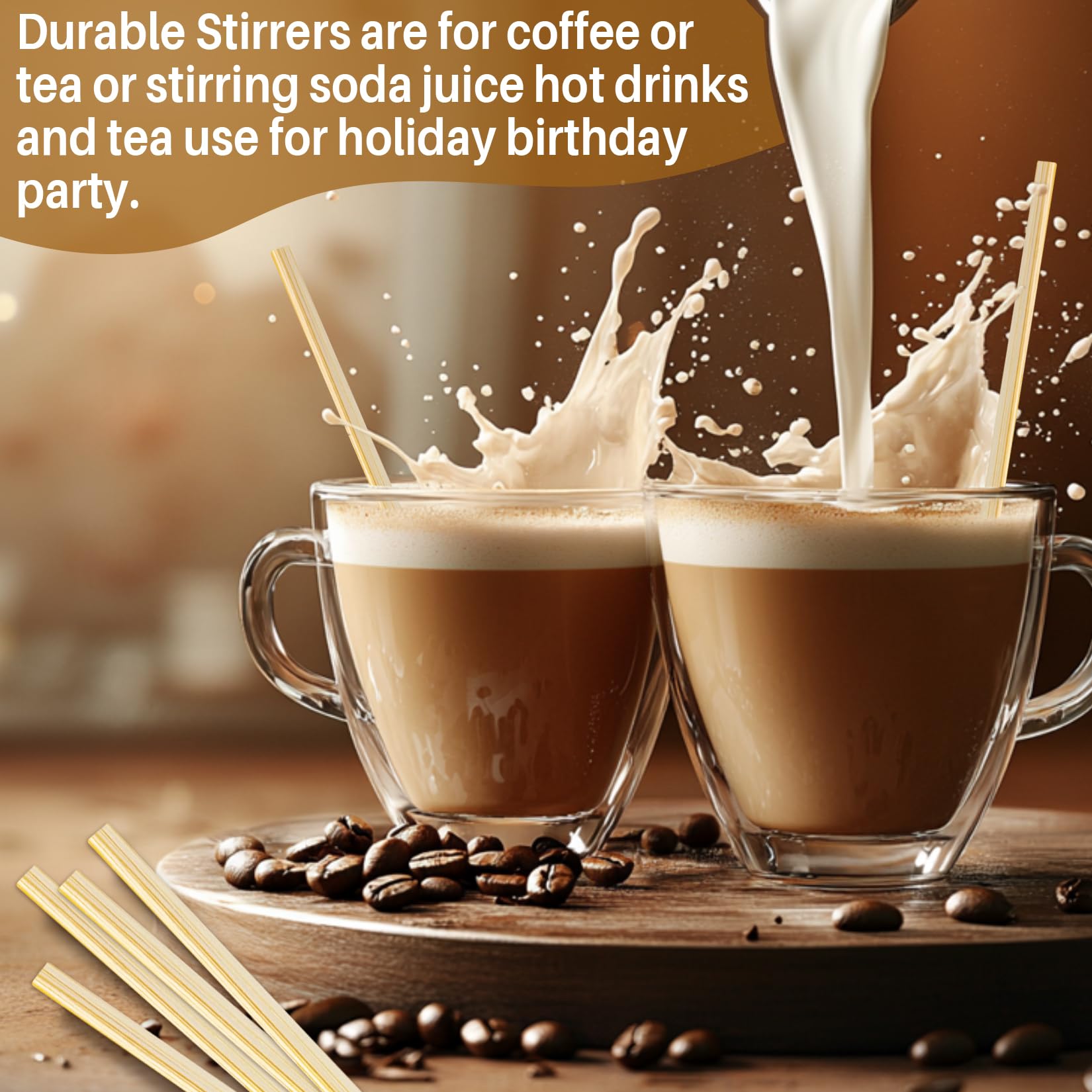 Wooden Coffee Stirrers - 1000 Pack -3