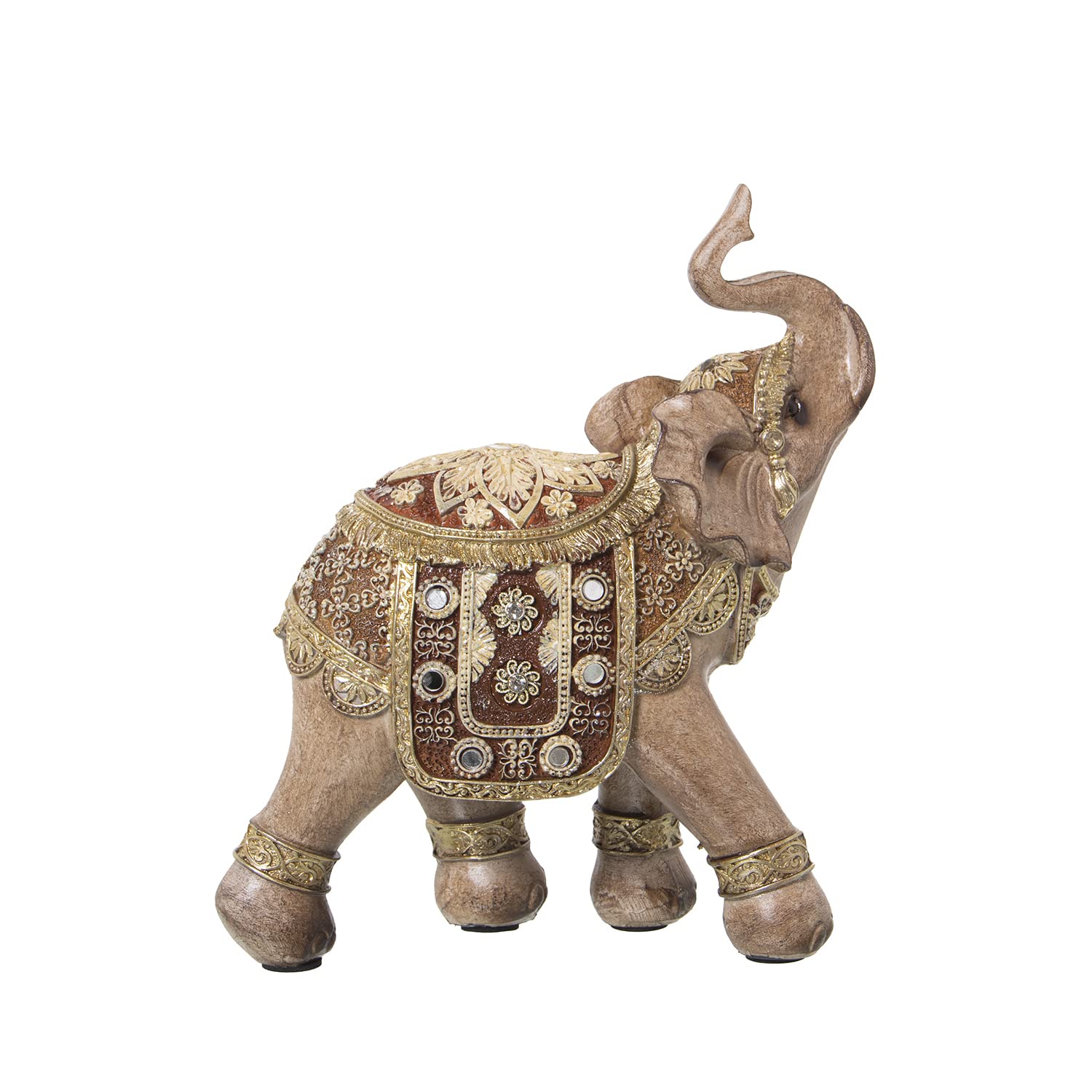 Statue éléphant résine gris or 17x7x19cm, idée cadeau idéale pour pendaison de crémaillère