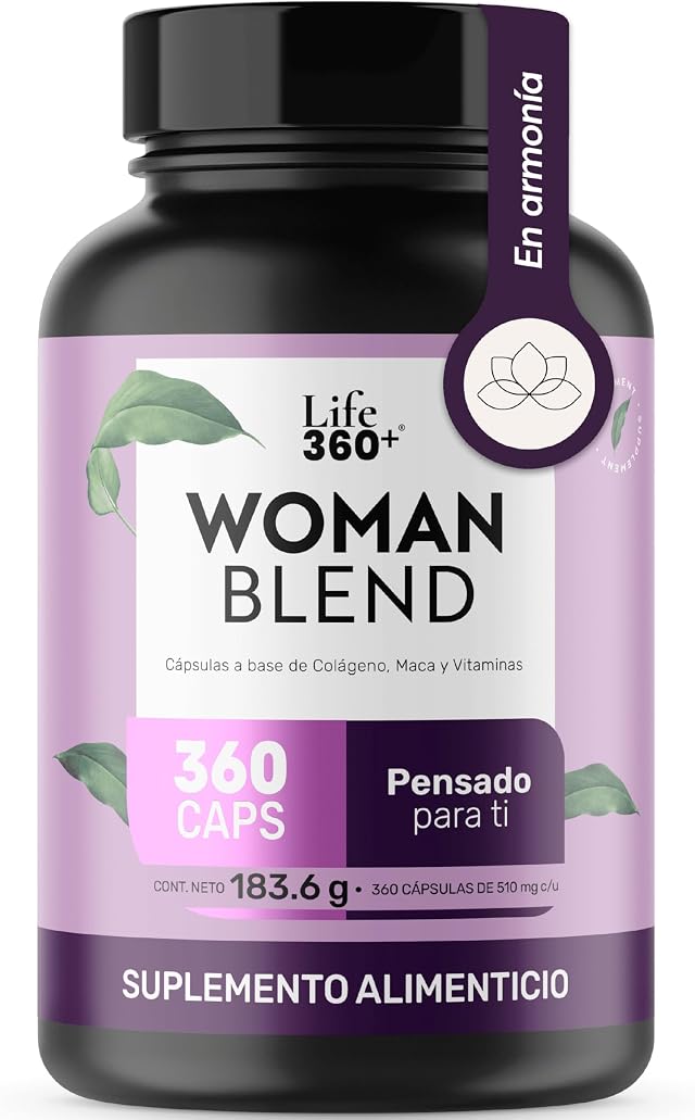 Multivitamínico Suplemento para Mujer | 360 Cápsulas con Colágeno Hidrolizado, B