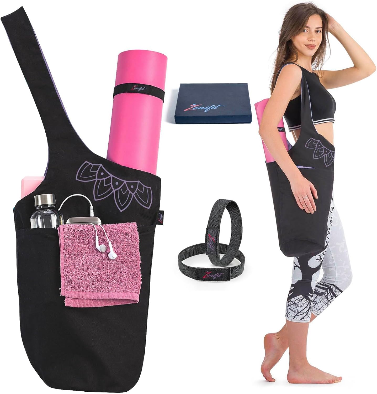 Yoga Mat Bag – Versatile Yoga Bag with Mat Straps & Storage Pockets, Holds Yoga & Pilates Mats, Lightweight & Durable