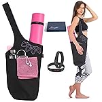 Zenifit Yoga Mat Bag - Versatile Yoga Bag with Mat Straps & Storage Pockets, Holds Yoga & Pilates Mats, Lightweight & Durable, Black and Lavender Bliss