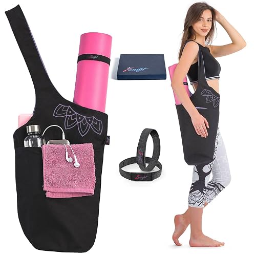 Zenifit Yoga Mat Bag – Versatile Yoga Bag with Mat Straps & Storage Pockets, Holds Yoga & Pilates Mats, Lightweight & Durable - Lavender Bliss