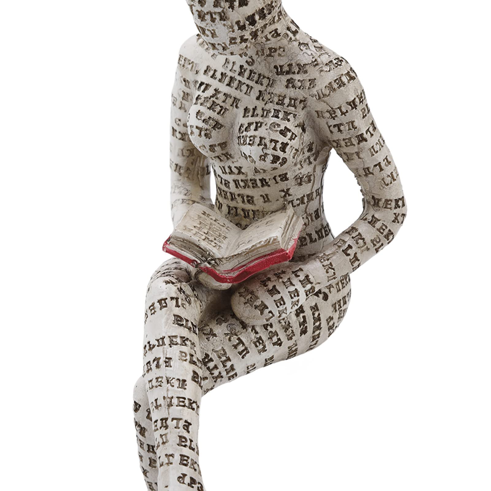 Jeanoko Resin Reading Woman Figurine,Bookworm Sculpture Resin Abstract,Thinker Sculpture,Innovative Lady Reading Pulp Molding for Home Decoration(E) - Image 4