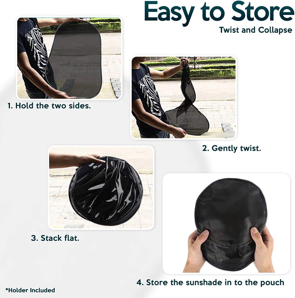 Car Rear Window Sun Shade- Zone Tech Clear Car Sun Stop Shade Premium Quality Mesh Rear Window Shade