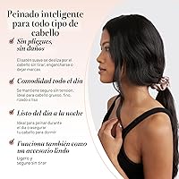 Vista 3 de Kitsch Coleteros de satén para mujer, sin arrugas, control de encrespamiento, más suave que la seda para todo tipo de cabello, accesorios elegantes