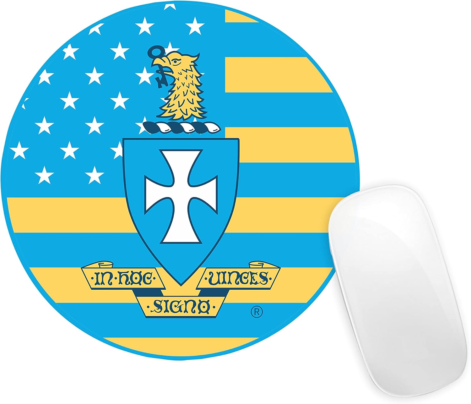 Sigma Chi Fraternity Mouse Pad for Laptop or Computer, Waterproof Non-Slip Rubber Base Mousepad, Mouse Pads for Home, Office & Gaming 8.0 x 8.0 x 0.12 inches (Sigma Chi #9)