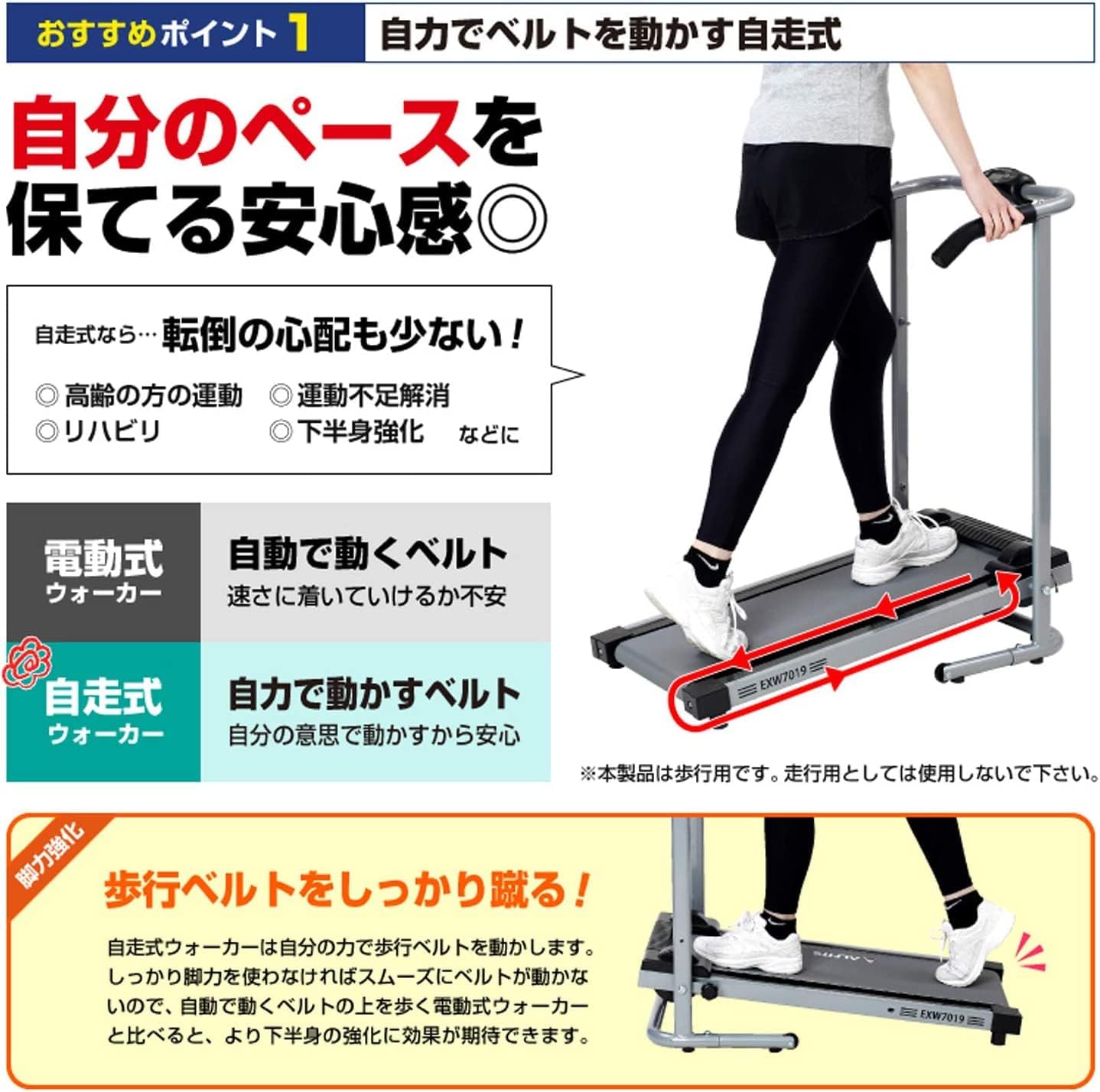 Amazon | アルインコ(ALINCO) 自走式 ウォーカー 7019 電源不要 傾斜8 