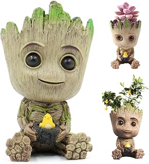 Baby Groot Maceta, Pen Pot y Macetas, Gente del Árbol, Figura de acción para Plantas y bolígrafos de la película clásica, para Deco del Acuario/Decoración de Escritorio/Perfecto como Regalo