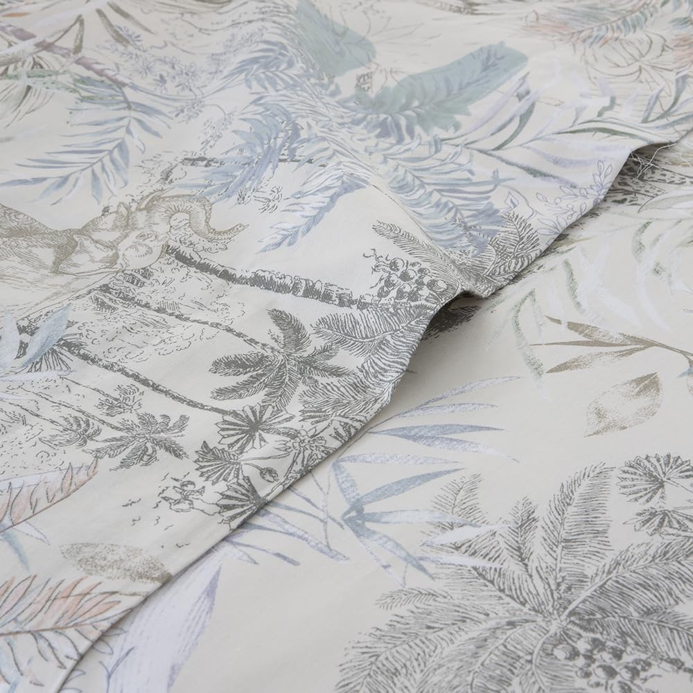 COTTON ARTean Juego sábanas Cama 150 Satén 200 Hilos Ecuador Multicolor | Incluye 4 piezas: encimera, bajera ajustable, 2 fundas de almohada. Certificado OEKO-TEX