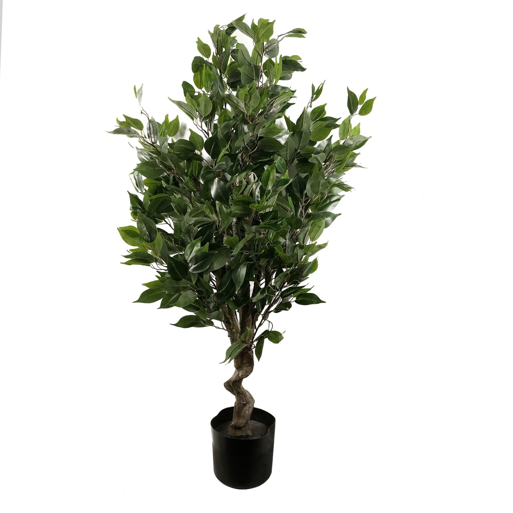 Leaf 110cm Artificial Evergreen Ficus Tree - Realistic Foliage - Wired Stems - Potted