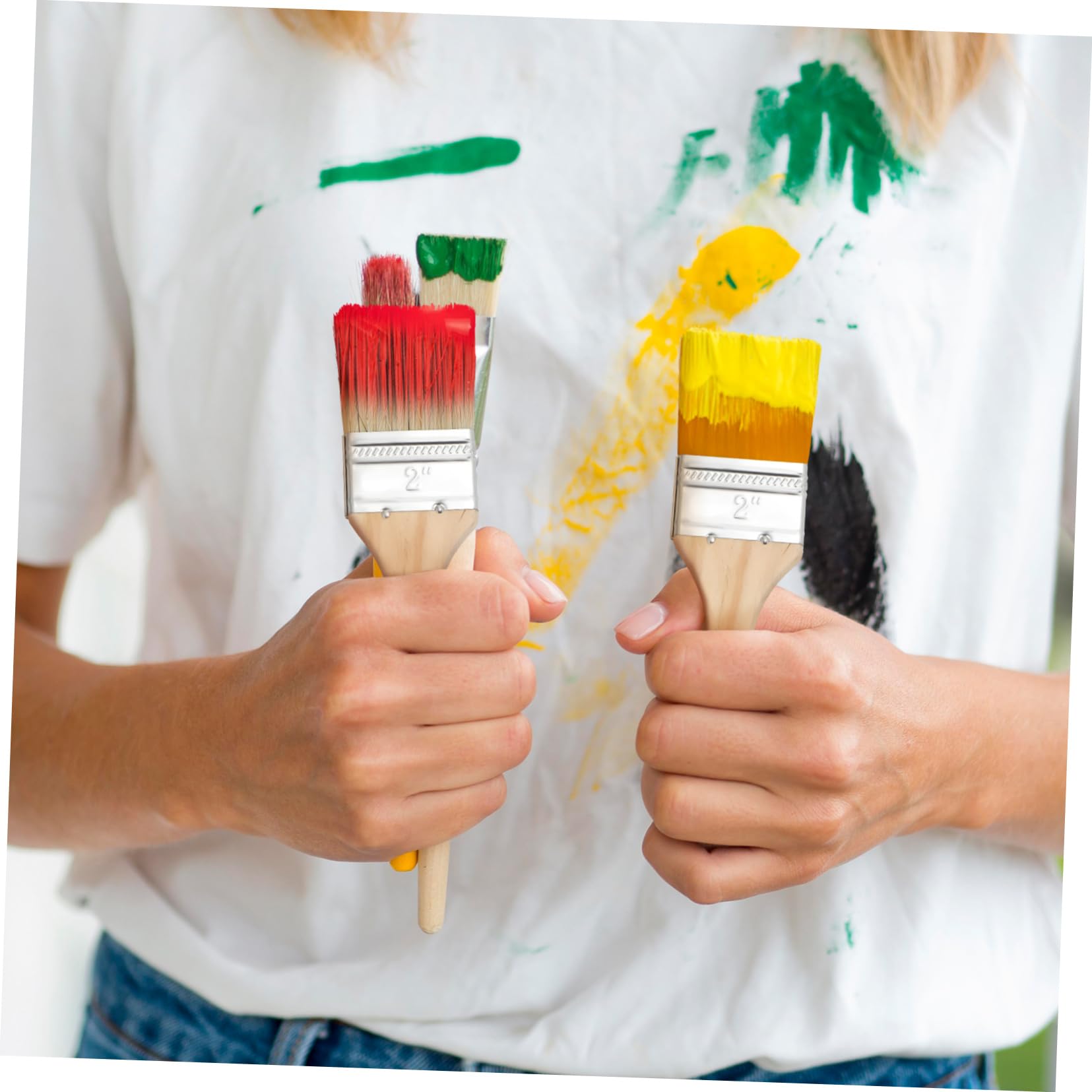 Gadpiparty 30pezzi Pennelli Per Pittura Da Parete Con Manico in Legno Set Per Diverse Finiture Per Interni Esterni e Mobili