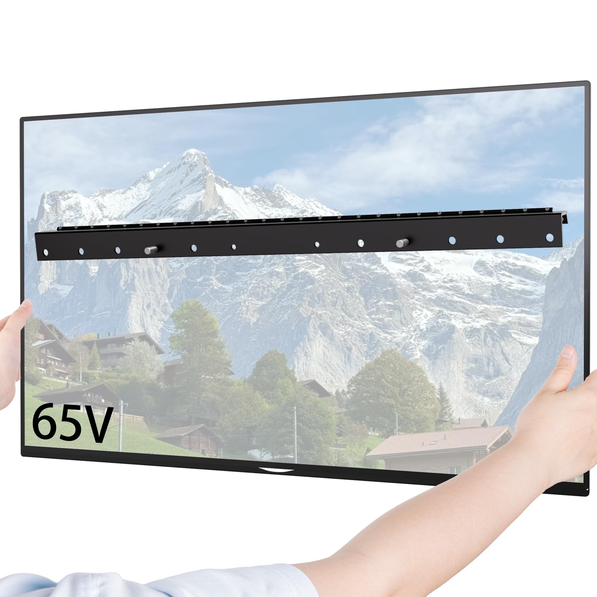 Fernsehhalterung Wand für 32-75 Zoll, Ständerlose TV Wandhalterung, max. VESA 400 x 400 mm, bis zu 68KG, universell passend für die meisten LED/LCD/Flach & Curved Monitore