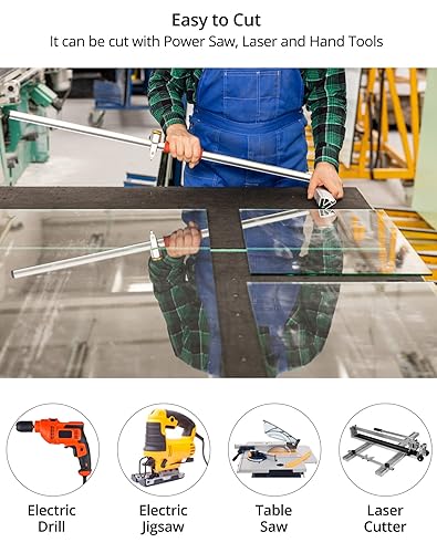 Miniatura 5 de QWORK Lámina acrílica transparente, paquete de 2 unidades de 24 x 48 pulgadas, 3/16 pulgadas de grosor, platos, cortadas con sierra, láser o