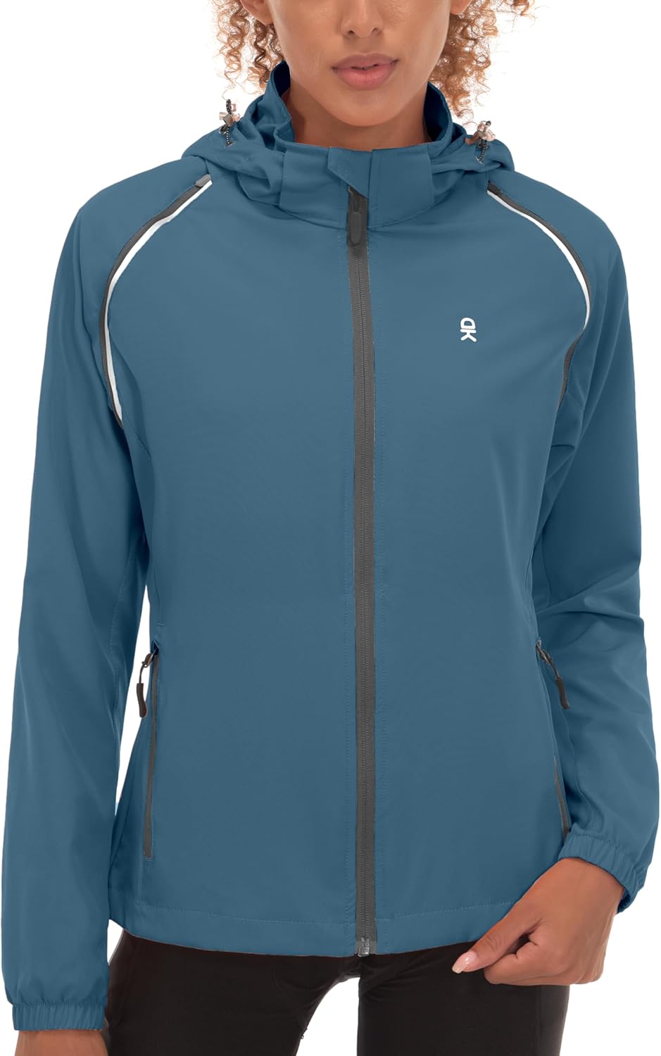 Little Donkey Andy Women's Lightweight Waterproof Cycling Jacket with Removable Sleeves & Hood for Biking Running Golf - Image 2