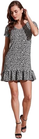 Lela  i ekli F rf r Detayl  Mini Elbise Bayan ELB SE 5865617