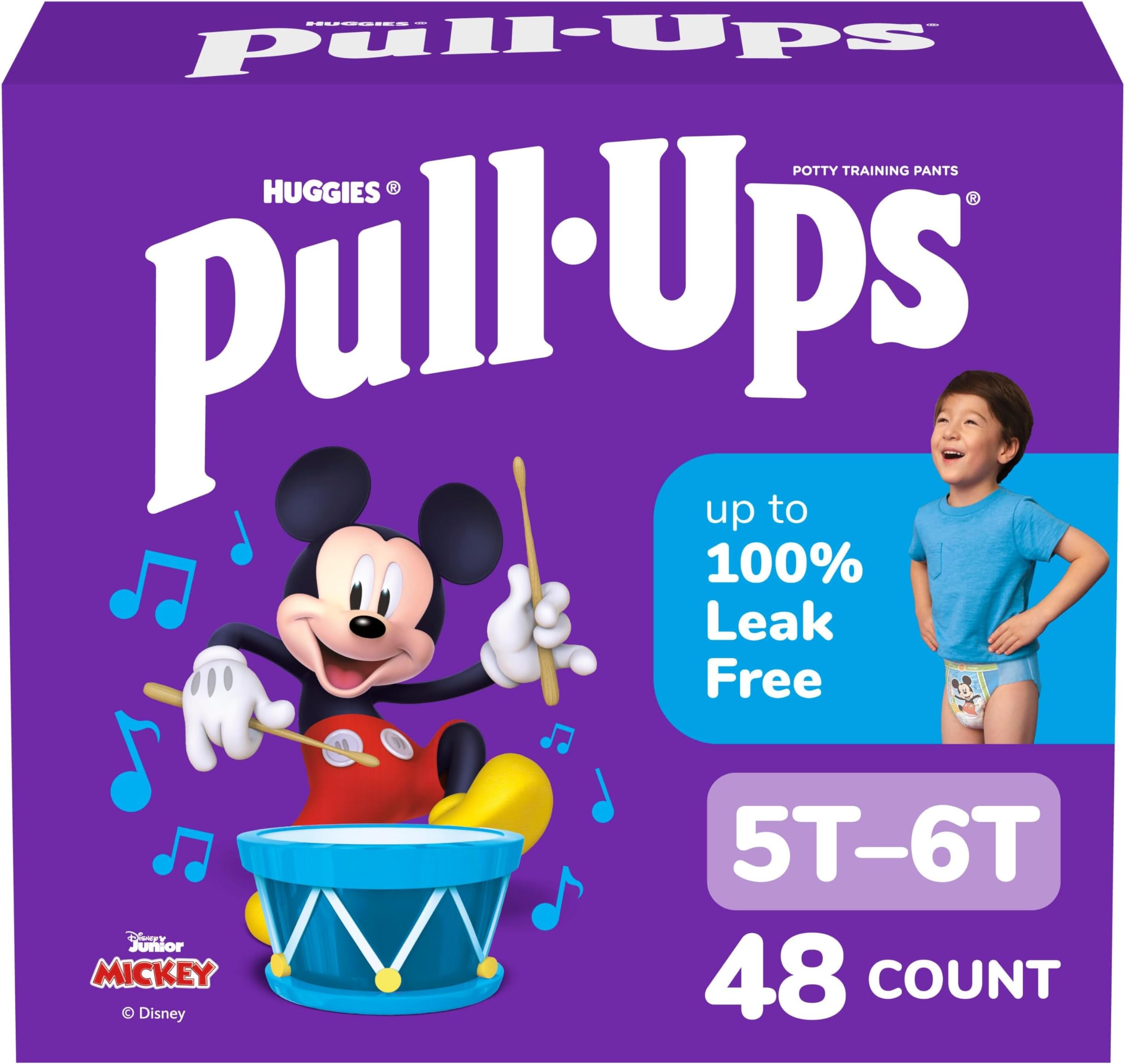 Pull-Ups Boys' Potty Training Pants, Size 5T-6T Training Underwear (46-60 lbs), 48 Count