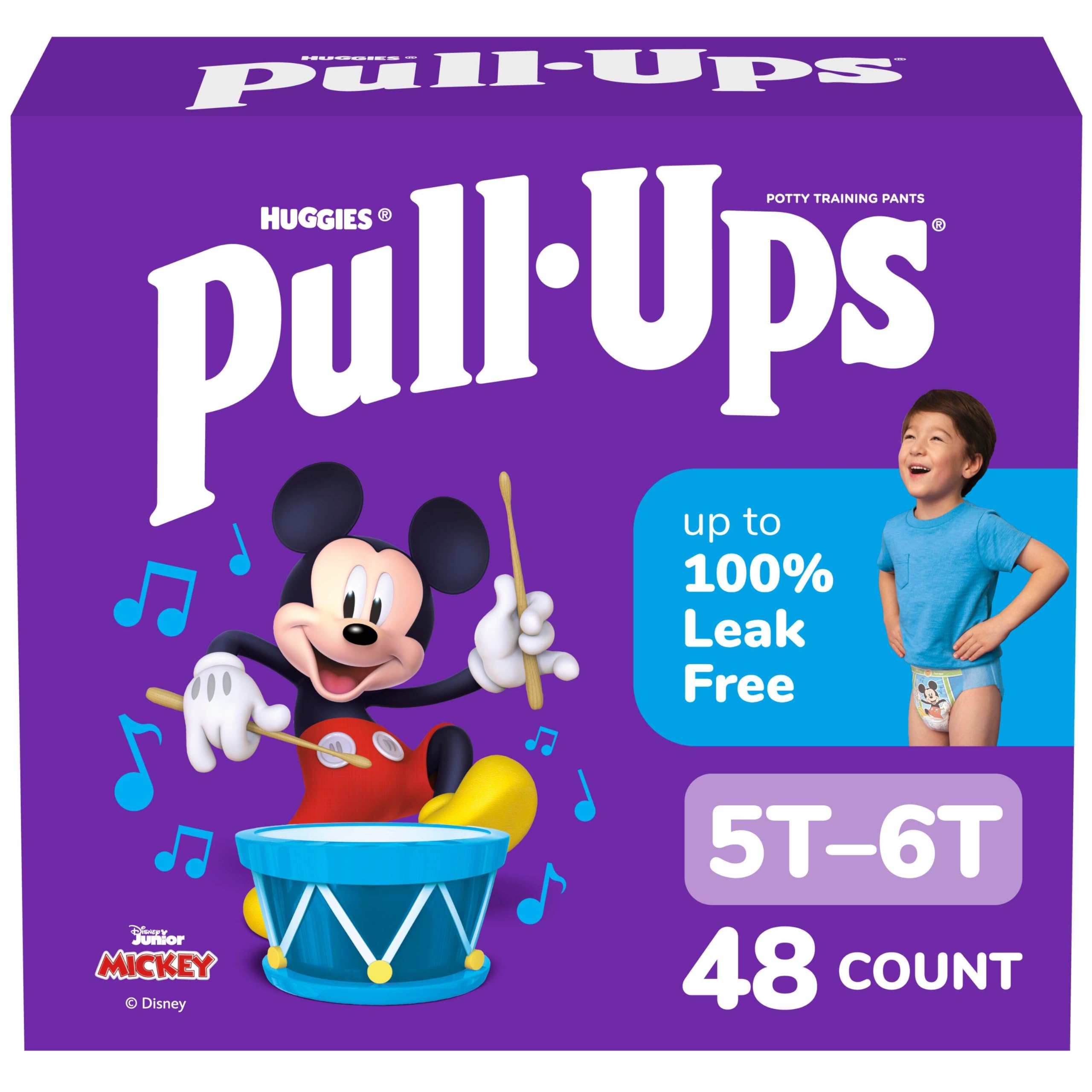 Pull-Ups Boys' Potty Training Pants, Size 5T-6T Training Underwear (46-60 lbs), 48 Count