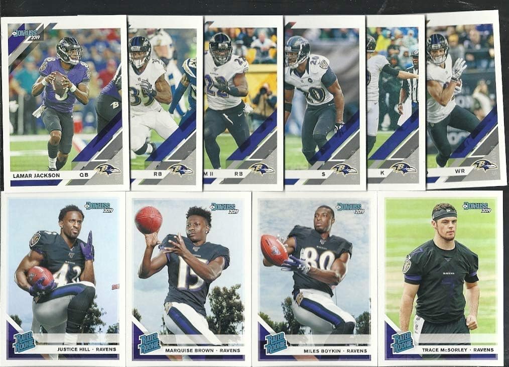 2017, 2018, 2019 2020 Panini Donruss Football Baltimore Ravens 4 Team Set Lot Gift Pack 44 Cards W/Rookies Includes Lamar Jackson RC