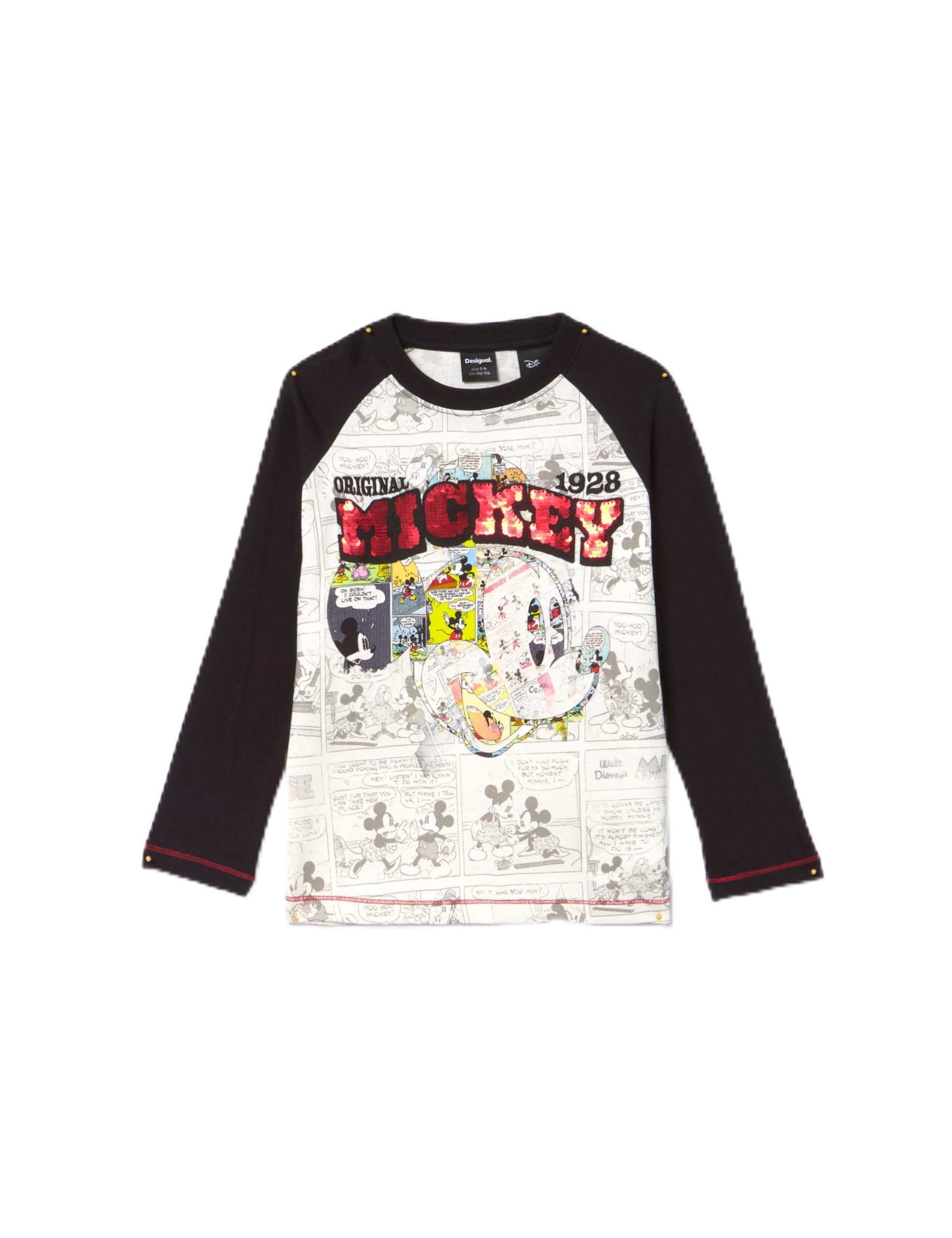 Desigual Jungen Weiß Mickey Mouse T-Shirt, Baumwolle, 11/12