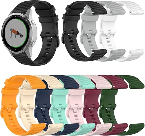 Miniatura 2 de RuenTech Bandas compatibles con Garmin Vivoactive 4SVivomove 3SVenu 2SVenu 3SForerunner 255S 265S, correas de silicona de liberación rápida de