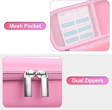 BOVKE Carry Case for EasyChamber Anti-Static Spacer Device/Asthma Inhaler, Compatible Adult Mask and Kids Mask, Inhaler Chamber, Pink (Case Only)
