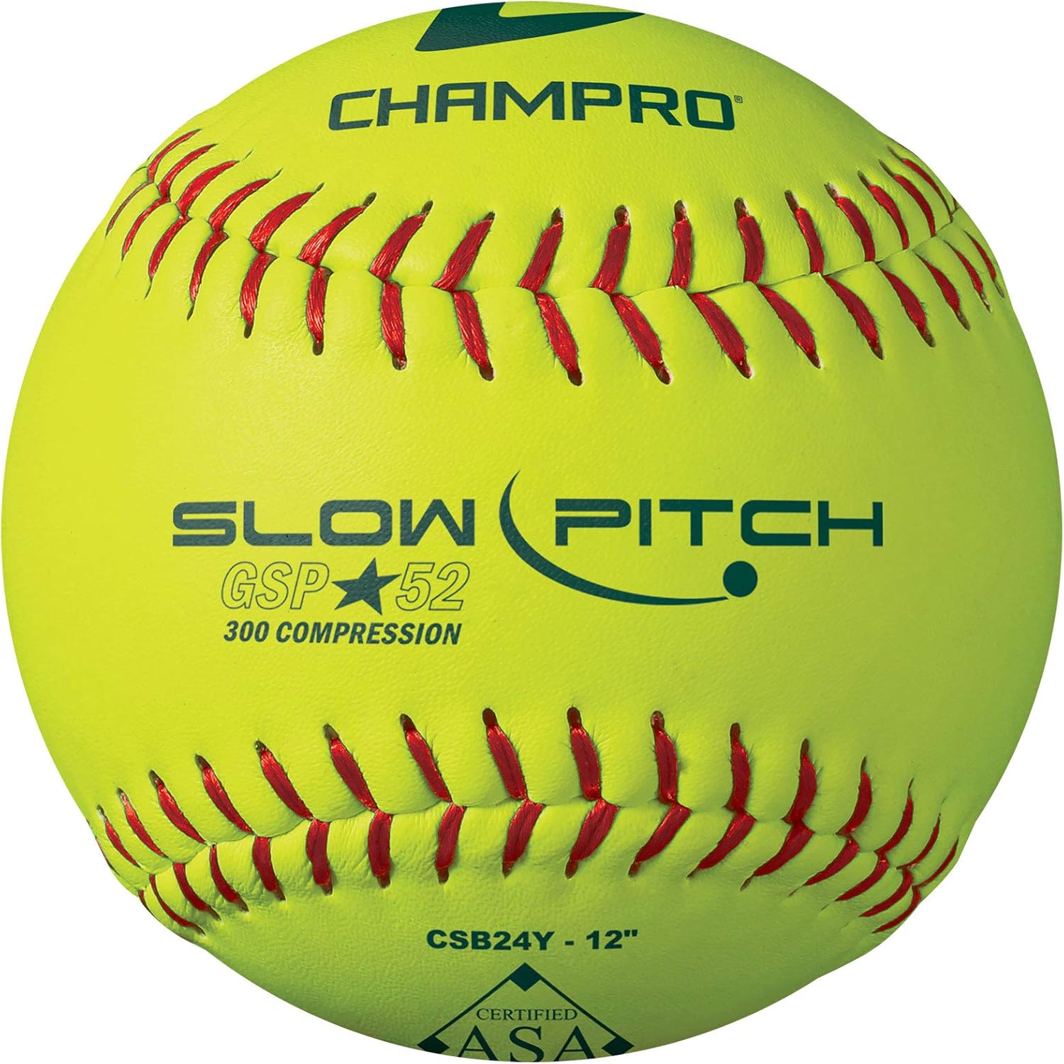 CHAMPRO ASA 12 Slow Pitch Softballs with Durahide Cover .52 COR, 12