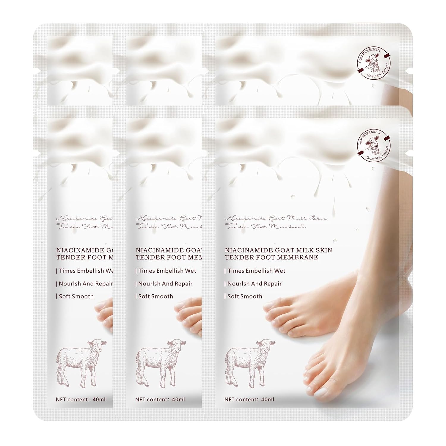 Hydrating Foot Masks Set for Women Men,5 Pack Socks Mask for Dry Cracked Feet（Milk）