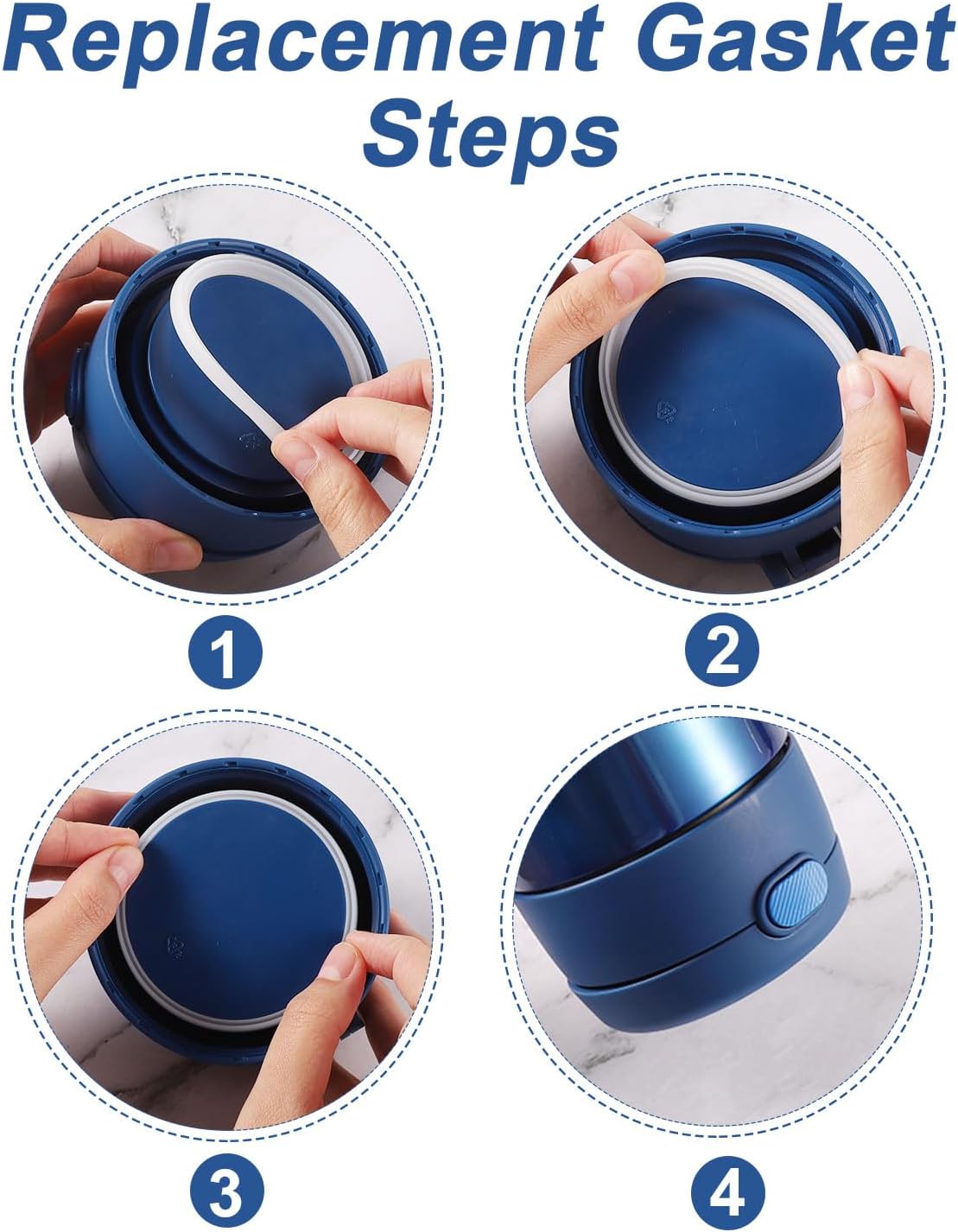 4pcs Silicone Food Jar Gaskets Compatible with Thermos Funtainer 10oz