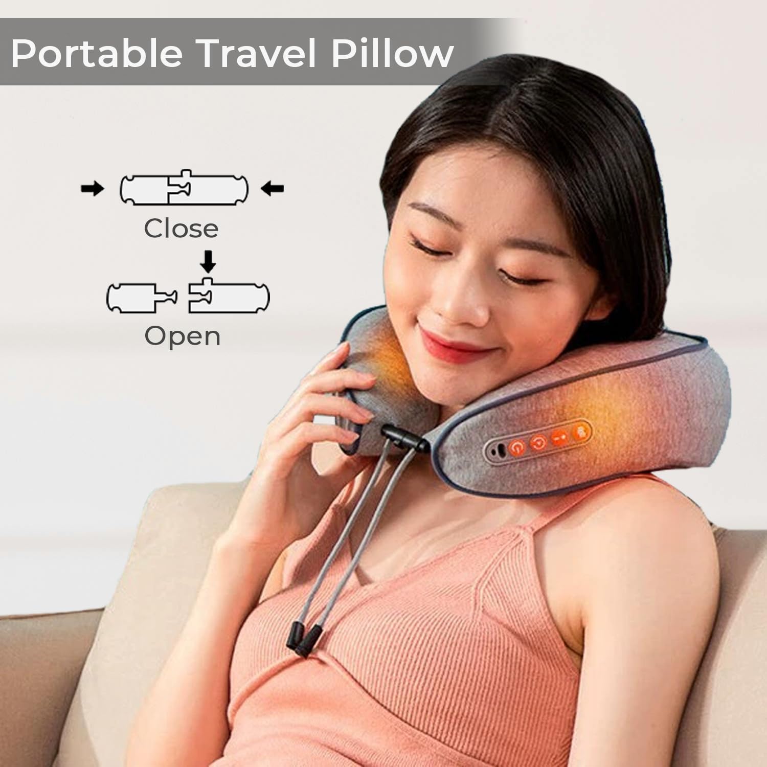 Neck Massager with Heat - Deep Tissue Neck Pain Relief U-Shape Design Electric Cordless Massager Pillow for Travel Office Shiatsu Neck Massager with Double Motor Gifts for Men Women, Grey - Image 7