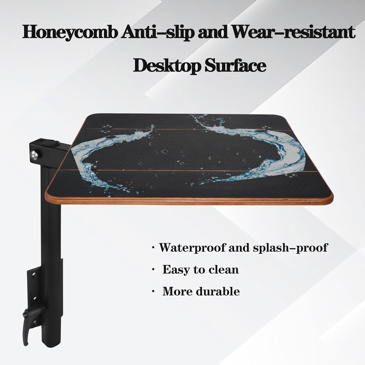 RV Folding Table Set with Adjustable Swivel Support Arm, Space Saving Fold Down Desk Top for Camper Van, Motorhome, Boat, Compact Living Work Dining Surface Black (Black)