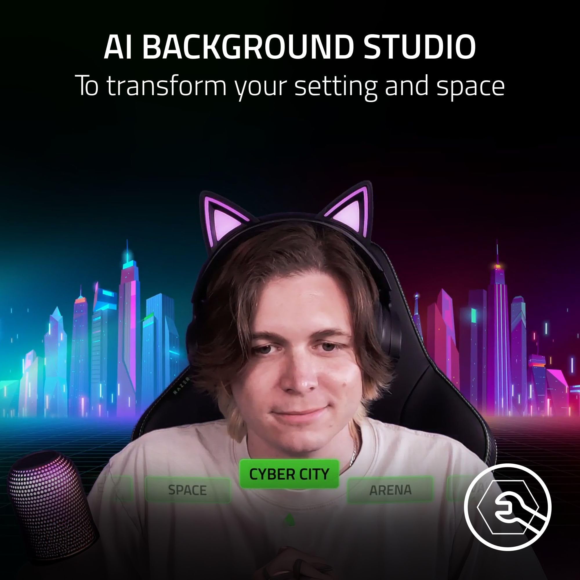 Razer Kiyo V2 - Webcam in streaming: 4K 30 fps, 1080p 60 fps – inquadratura automatica alimentato da IA – microfono integrato – obiettivo angolare ultra ampio – protezione della privacy – Funziona con