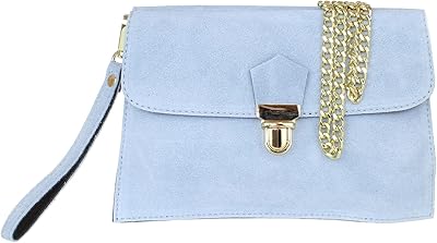 Girly HandBags Double Front Suede Clutch Bag Serenity
