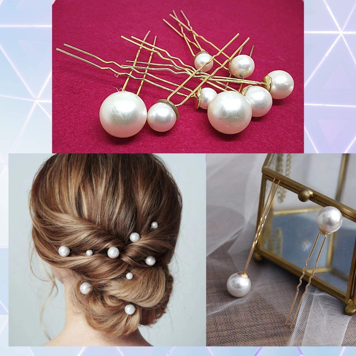 Drishti Golden Moti Juda Bun Pin for Bridal Hair Style and Wedding Bridal Hair Pins Hair Accessories Pack Of-18 1