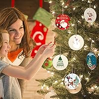 Vista 5 de Discos redondos de madera con agujeros, 40 unidades de círculos de madera preperforados sin terminar de 3.94 pulgadas, adornos de madera