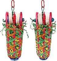 Kyouki 2-Pack Parakeet Chewing Toys - Natural Foraging Basket for Cockatoos, Conures, Lovebirds & Small Medium Parrots