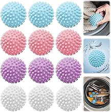 YOUNGSAY 12 x PVC Anti-tangle Washing Balls, Reusable Anti-Static Laundry Dryer Ball for Washing Machines and Dryers (4 Colours)