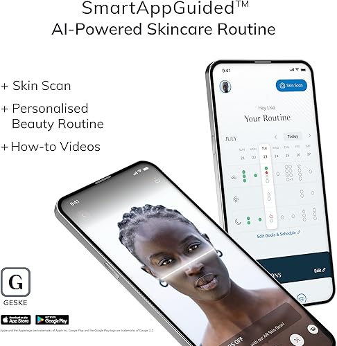 Miniatura 7 de GESKE SmartAppGuided™ Cepillo facial 4 en 1 Cepillo de limpieza facial profesional Cepillo facial de silicona para limpieza de la piel