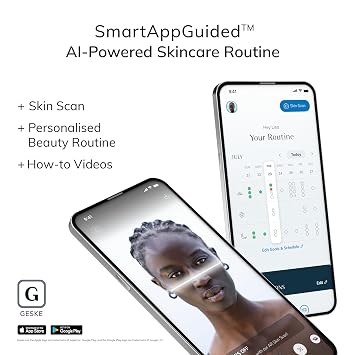GESKE SmartAppGuidedTM MicroDermabrasion Blackhead Remover | 7 in 1 | Blackhead Remover | Electric Pore Cleaner | Innovative Vacuum Cup | Beauty Tool | Skin Cleansing Device | Skincare Device