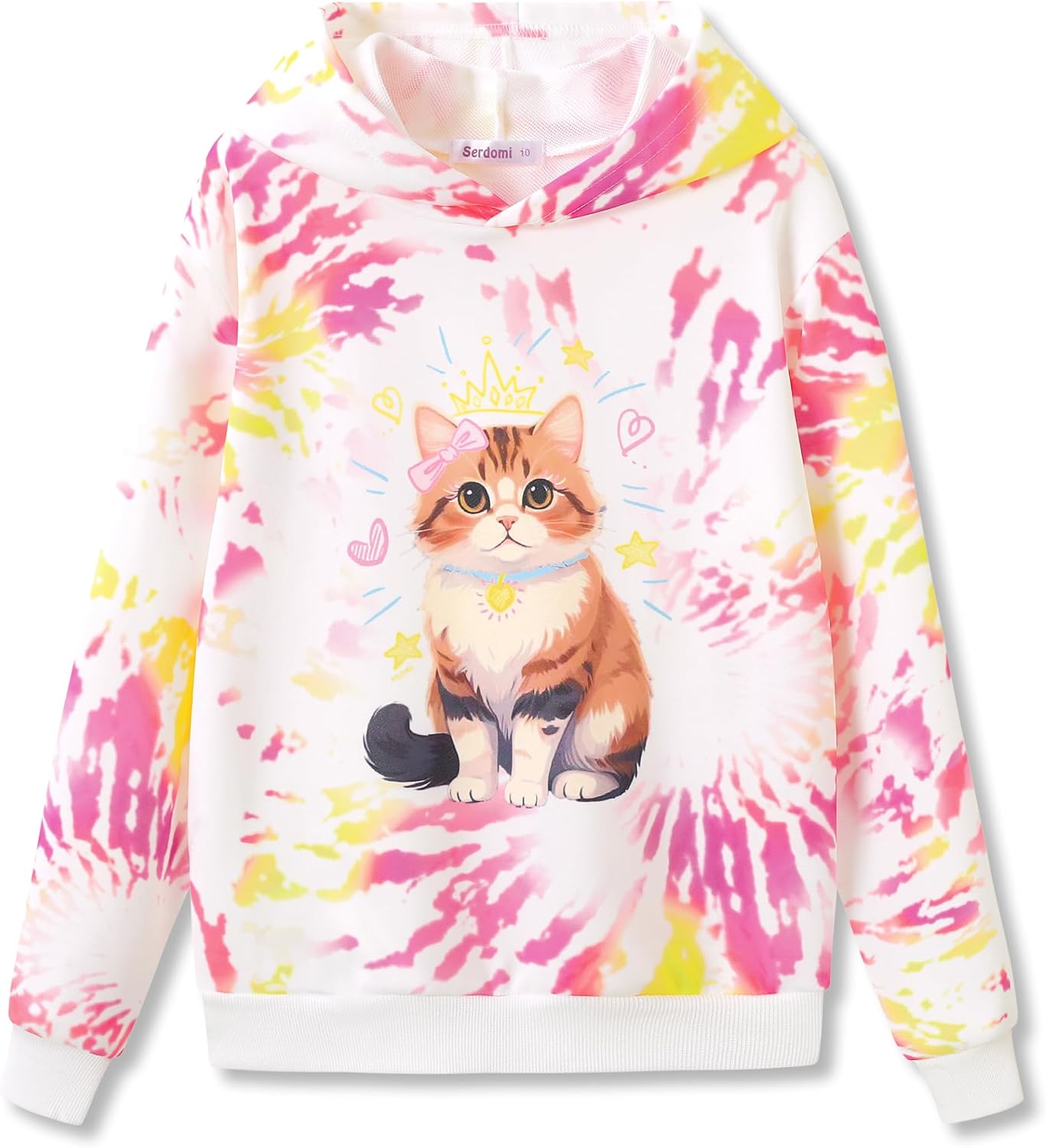 Hoodie Sweatshirts for Girls - Soft Long Sleeve Pullover Stylish Butterfly Smiling Face Shirt Size 6-18