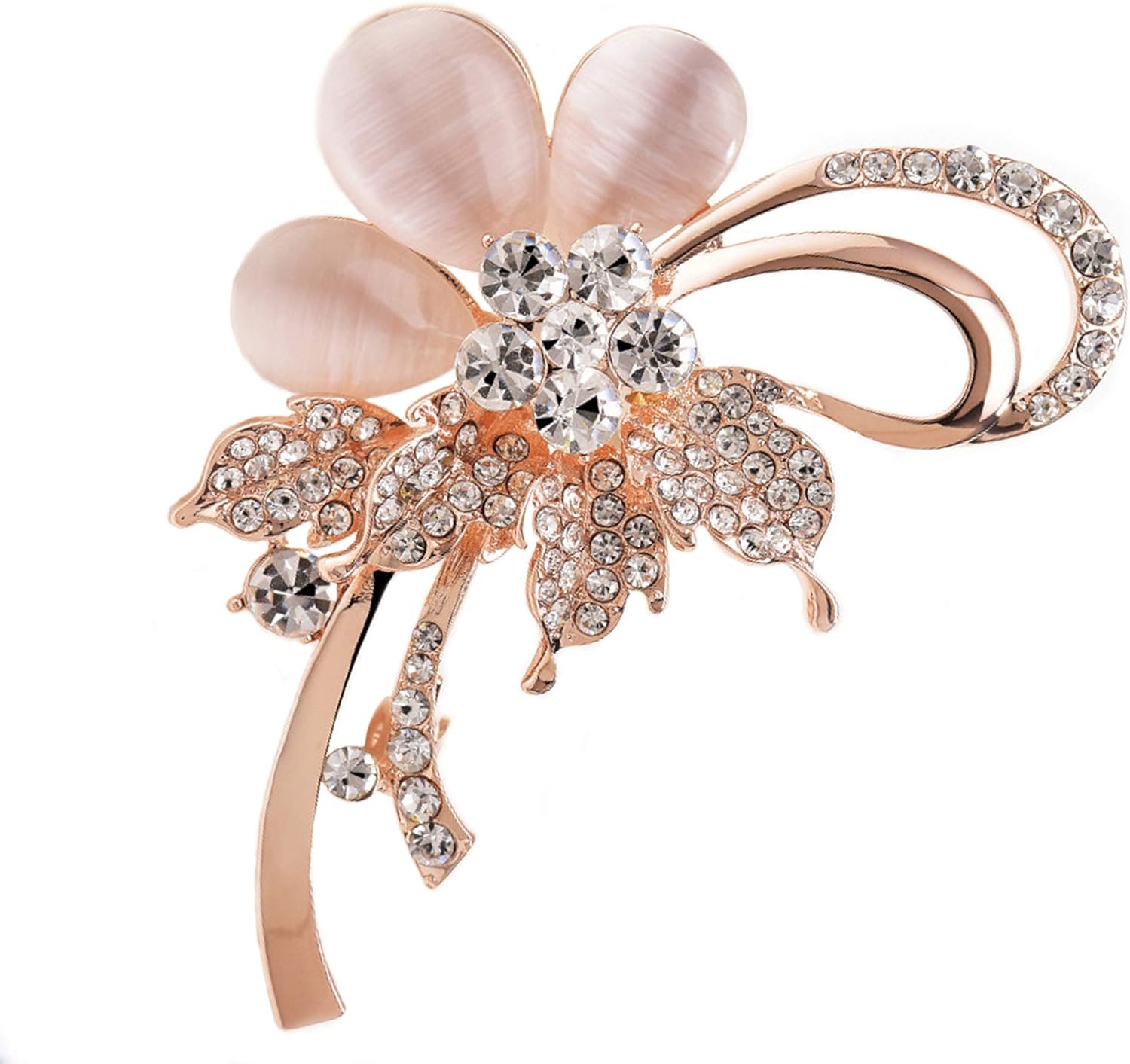 Karlota women crystal colorful wedding brooches pins girls fashion rhinestone safety flower jewelry pins ladies party elegant flower floral bugs broaches &pins (Cats Eye): Clothing, Shoes & Jewelry