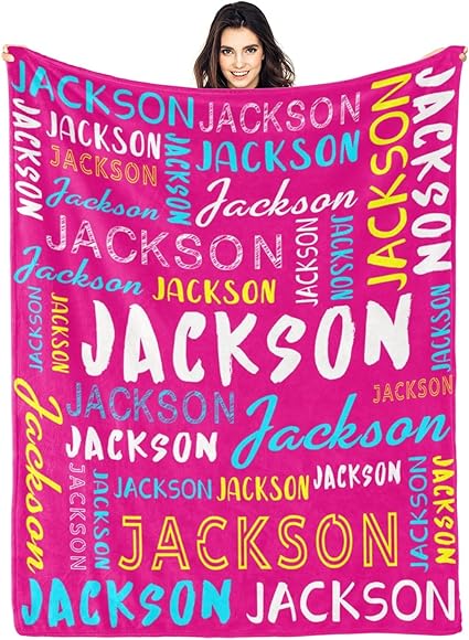 Personalized Name Blanket Customized Baby Blankets for Girls Boys Adults Monogrammed Blankets and Throws Christmas Birthday Mothers Fathers Valentines Day Gift