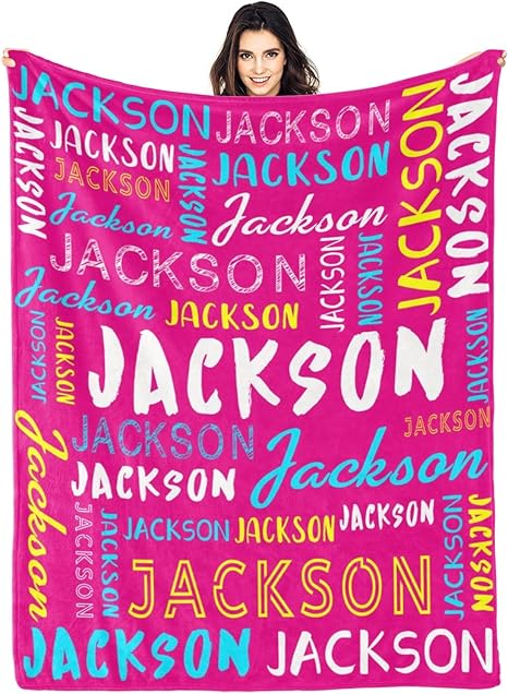 Personalized Name Blanket Customized Baby Blankets for Girls Boys Adults Monogrammed Blankets and Throws Christmas Birthday Mothers Fathers Valentines Day Gift